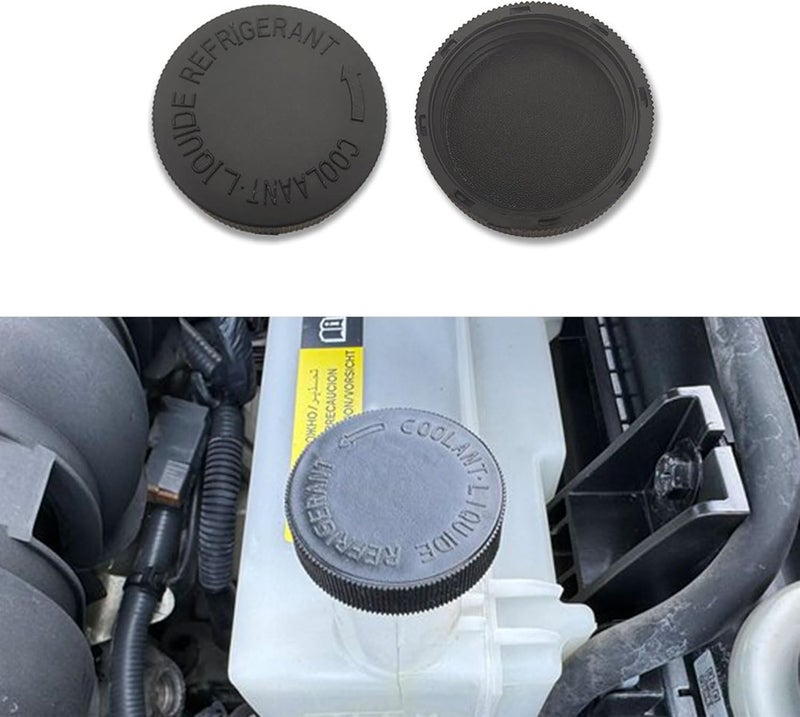 HEVLE 2PCS Coolant Reservoir Cap, Engine Radiator Water Tank Caps, Car Coolant Tank Lid Black Cover, 21712-79900 Auto Radiator Overflow Cove Compatible with Nissan Infiniti Antifreeze Coolant Cap - Image 1